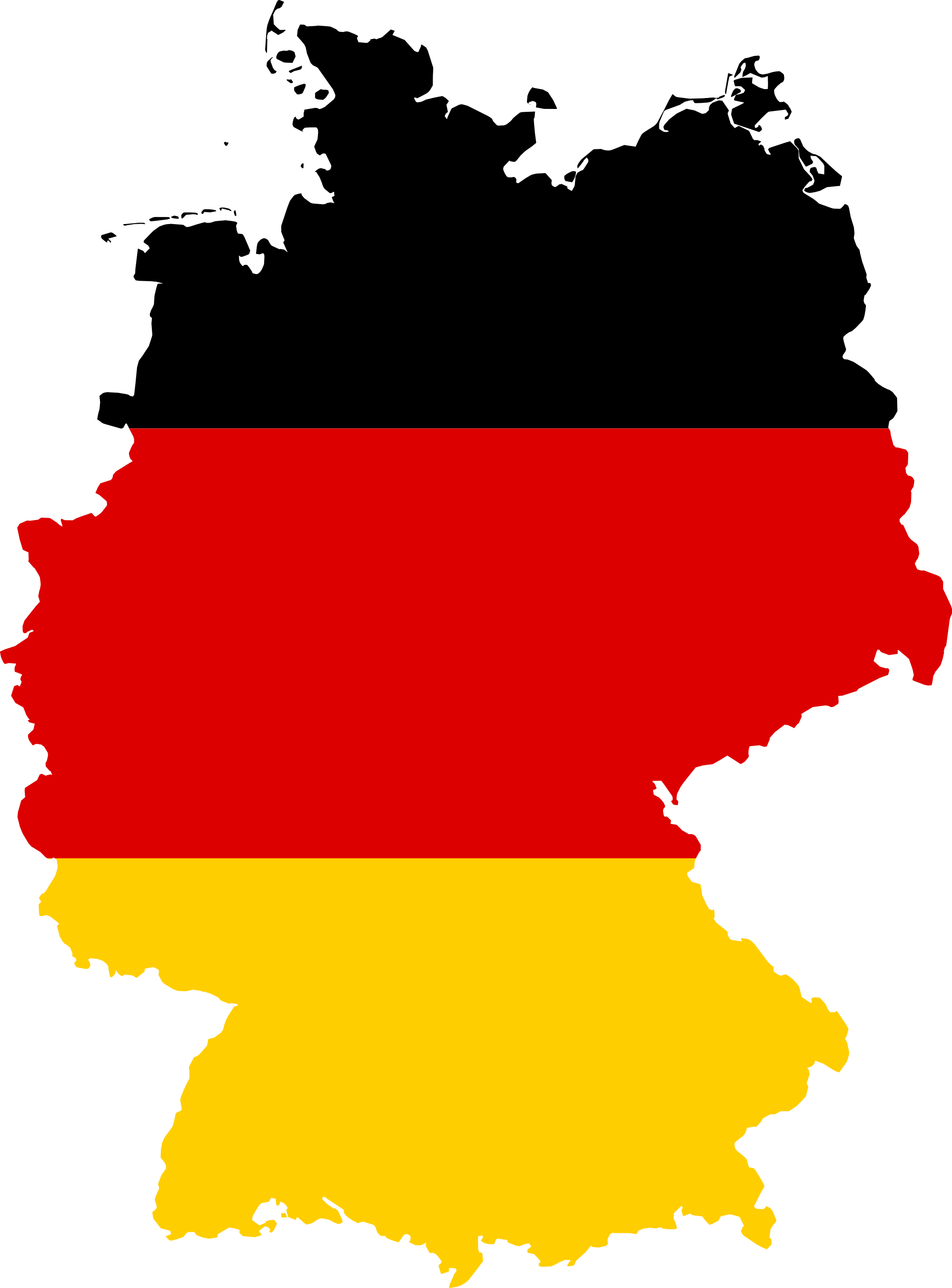 map of Germany with German flag